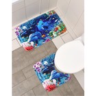 Набор ковриков для ванной и туалета Доляна «Морское дно», 2 шт: 40×45, 45×75 см - фото 2866167