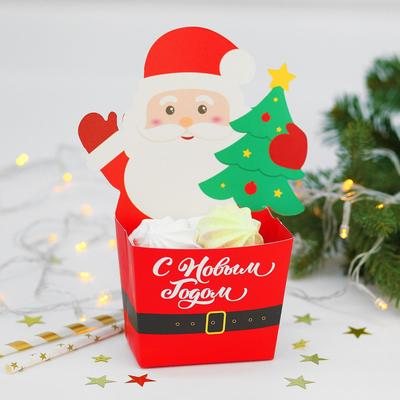 Снек-бокс для попкорна и снеков «С Новым годом!», дед мороз