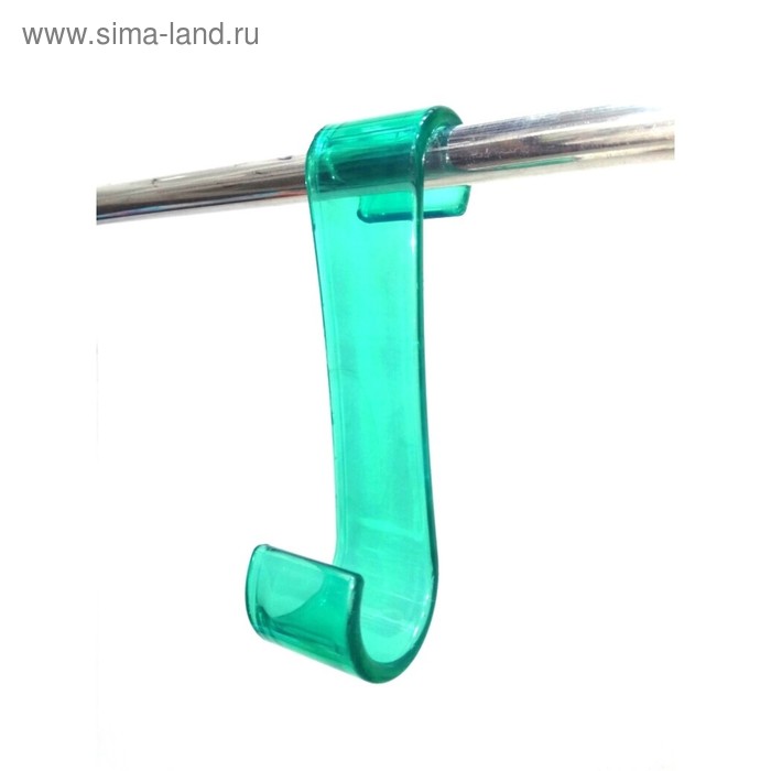 Пластиковый S образный, крючок для ванной, цвет прозрачно-зеленый - Фото 1