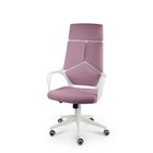 Кресло офисное IQ, белый пластик, фиолетовая ткань - Фото 1