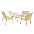 Набор мебели, 6 предметов: 2 столика, 2 скамейки, 2 стула, дерево - Фото 1