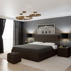 Кровать «Ла Скала» без ПМ, 160×200 см, экокожа, цвет горький шоколад - Фото 1