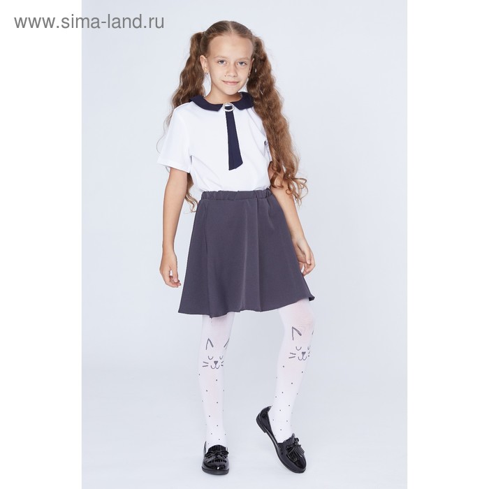 Юбка "Полусолнце",р-р 34, рост 134 см, цвет серый 2201Пк - Фото 1