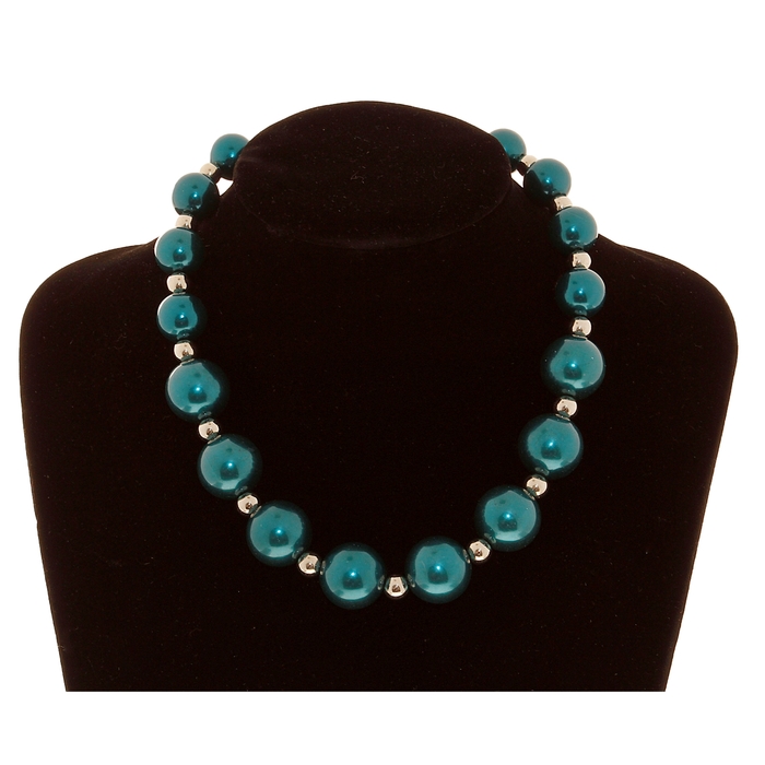 Бусы «Большие бусины», цвет морской волны - Фото 1