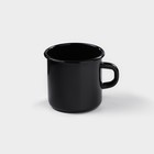 Кружка эмалированная, 400 мл, чёрная - Фото 1