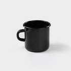 Кружка эмалированная, 400 мл, чёрная - Фото 2