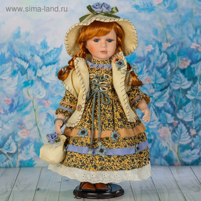 Кукла коллекционная керамика "Дашенька с сумочкой" 42 см - Фото 1