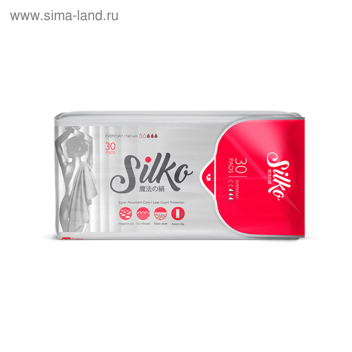 Прокладки женские SILKO гигиенические ежедневные, 30 шт - Фото 1
