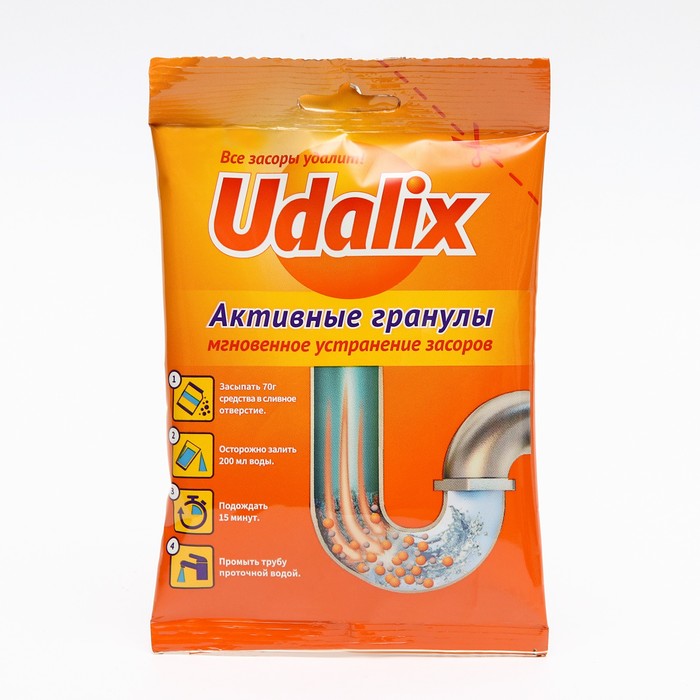 Средство для удаления засоров в трубах Udalix, 70 г - Фото 1