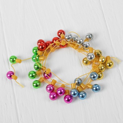 Миниатюра кукольная «Гирлянда - шарик», длина 1 метр, игрушка: 1.5×0.8 см, цвета МИКС