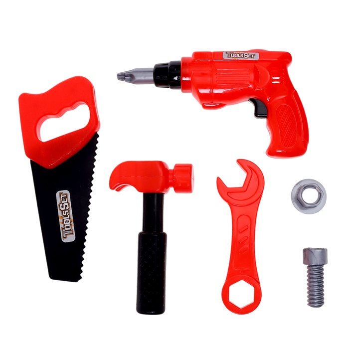 Инструменты детские «Строитель», набор 6 предметов, цвета МИКС - Фото 1