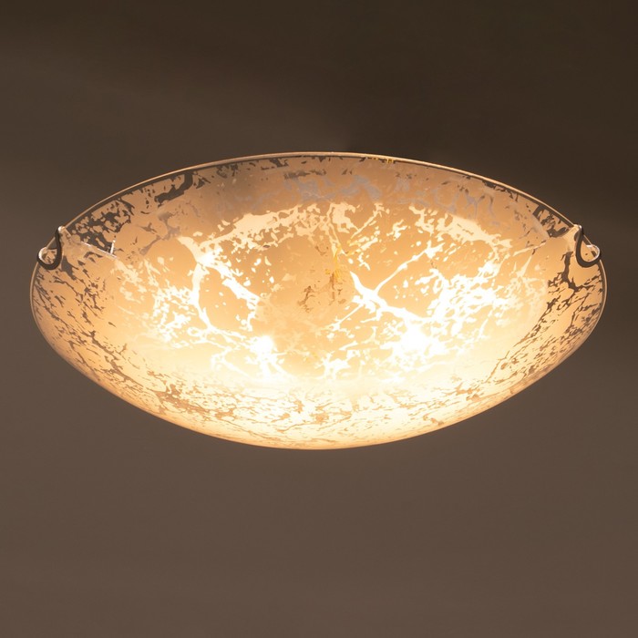 Светильник настенно-потолочный "Мрамор" 2 лампы E27 40Вт д.300 h.5,5 см. - фото 1884858050