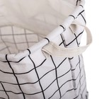 Корзина бельевая текстильная, текстильная, цвет белый - Фото 3