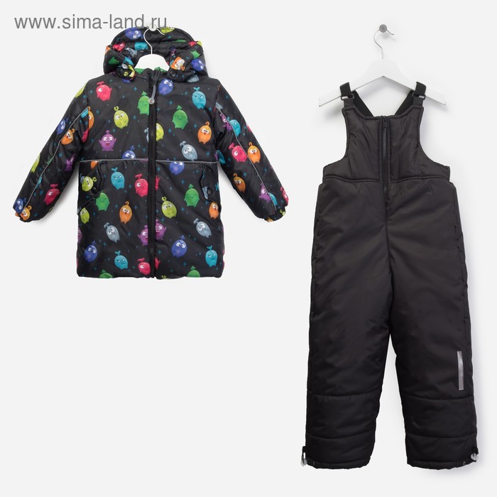 Комплект детский (Куртка + Полукомбинезон), рост 104 см, цвет чёрный - Фото 1