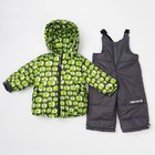 Комплект детский (Куртка + Полукомбинезон), рост 80 см, цвет серый(яблоки) - Фото 1