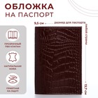 Обложка для паспорта, крокодил, цвет бордовый - фото 319785102