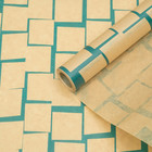 Бумага упаковочная крафт "Черепица Бирюза", 0.6 x 10 м, 40 г/м² - Фото 1