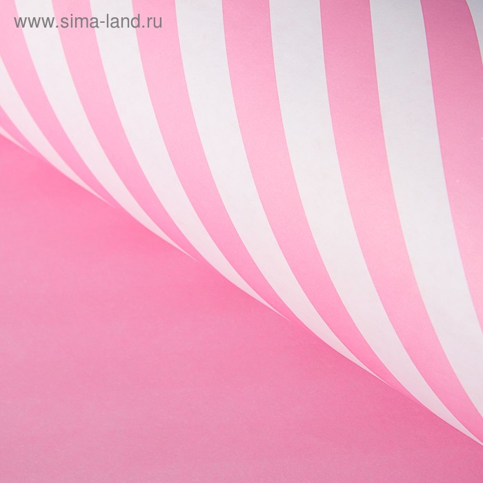 Бумага упаковочная крафт "Полосы на розовом", 50 х 70 см, 10 листов - Фото 1