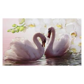 Картина на холсте 'Лебеди в цветах' 60*100 см