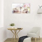 Картина на холсте "Лебеди и розы" 60*100 см - фото 8616467