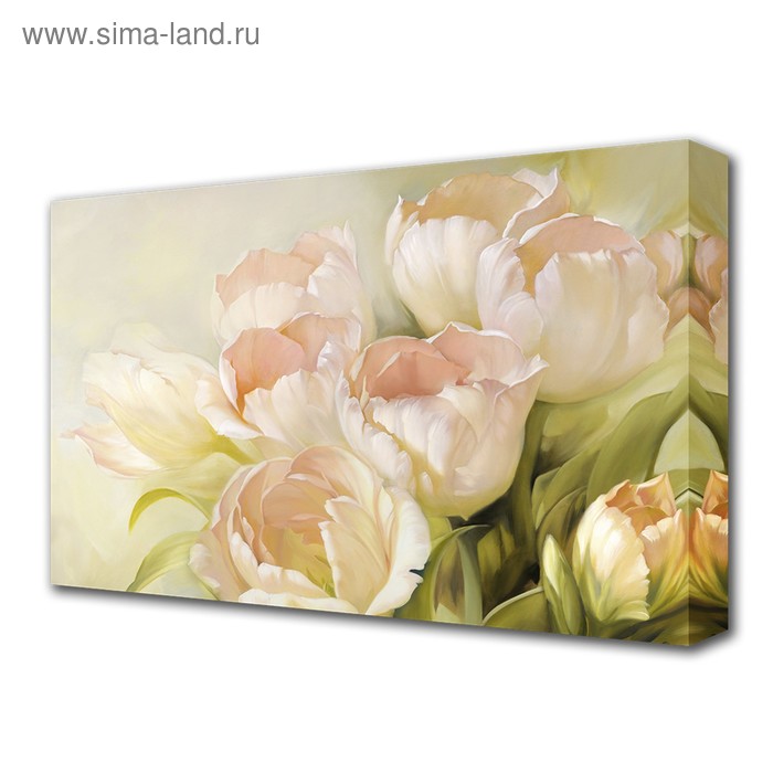 Картина на холсте "Нежные тюльпаны" 60*100 см - Фото 1