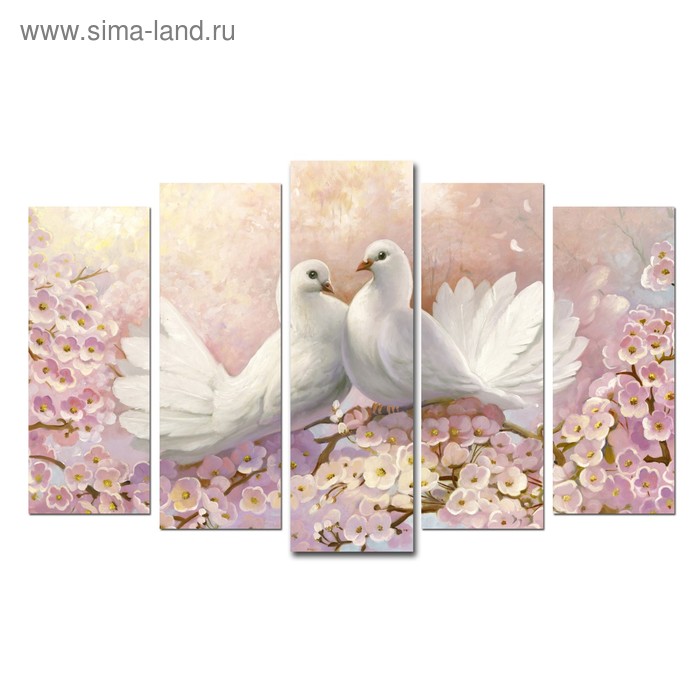 Модульная картина на подрамнике "Красота птиц" 2-25х64, 2-25х71,1-25х80  125*80 см - Фото 1
