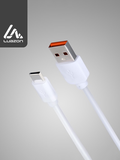 Кабель LuazON, Type-C - USB, 1 А, 1.5 м, белый