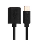 OTG кабель Luazon, Type-C - USB, 1 А, 0.14 м, чёрный - Фото 2