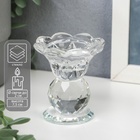 Стеклянный подсвечник на 1 свечу «Цветочек с хрустальным шаром», 7.5×6.8×6.8 см - Фото 6