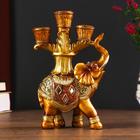 Фигурка полистоун подсвечник «Африканский слон в золотой, ажурной попоне», 19×12.5×5 см - Фото 1