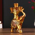 Фигурка полистоун подсвечник «Африканский слон в золотой, ажурной попоне», 19×12.5×5 см - Фото 2