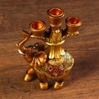 Фигурка полистоун подсвечник «Африканский слон в золотой, ажурной попоне», 19×12.5×5 см - Фото 4