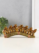 Фигурка полистоун «Семь африканских слонов в золотой, ажурной попоне», 10.7×29×4 см - Фото 1