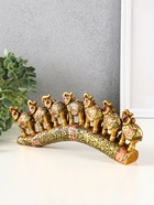 Фигурка полистоун «Семь африканских слонов в золотой, ажурной попоне», 10.7×29×4 см - Фото 3