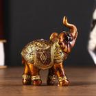 Сувенир полистоун "Африканский слон в золотой, ажурной попоне" МИКС 8,5х7х3 см - Фото 3