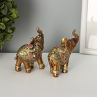 Фигурка полистоун «Африканский слон в золотой, ажурной попоне», 8.5×7×3 см, МИКС - Фото 4