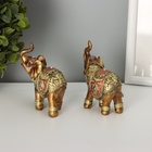 Фигурка полистоун «Африканский слон в золотой, ажурной попоне», 8.5×7×3 см, МИКС - Фото 5