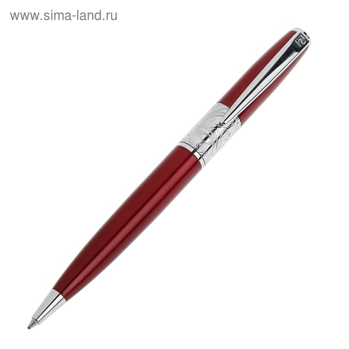 Ручка шариковая поворотная Pierre Cardin Baron, латунь, хром, красная (PC2203BP) - Фото 1