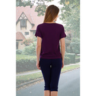 Комплект женский (футболка, бриджи) 2057 цвет фиолетовый, р-р 42   вискоза - Фото 2