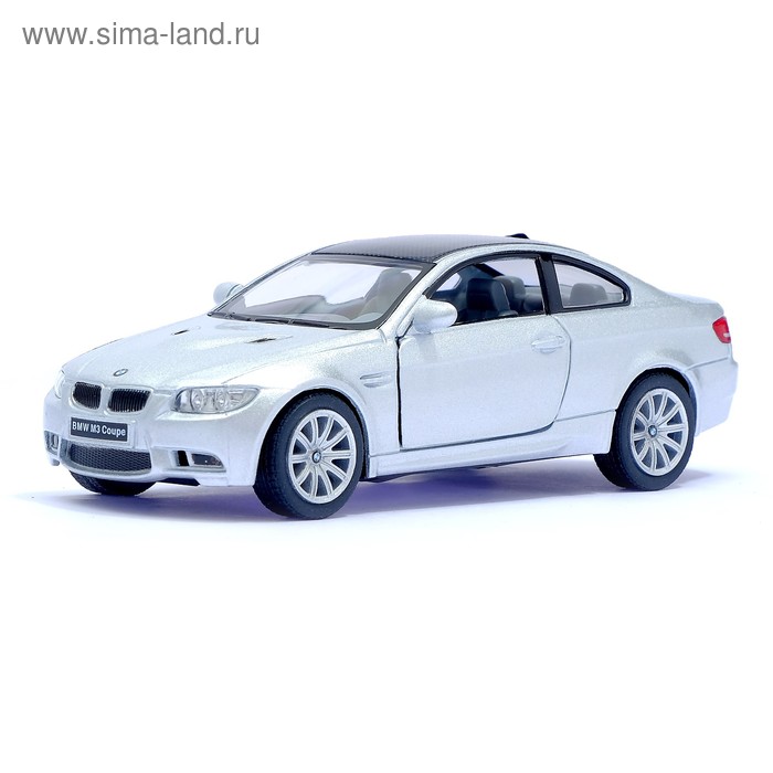 Машина металлическая BMW M3 Coupe, масштаб 1:36, открываются двери, инерция, цвет серый - Фото 1