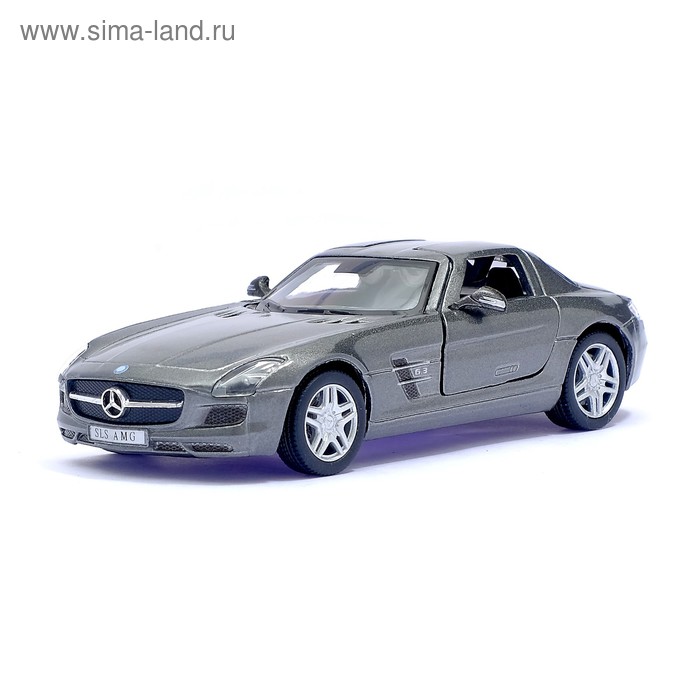 Машина металлическая Mercedes-Benz SLS AMG, масштаб 1:36, открываются двери, инерция, цвет серый - Фото 1