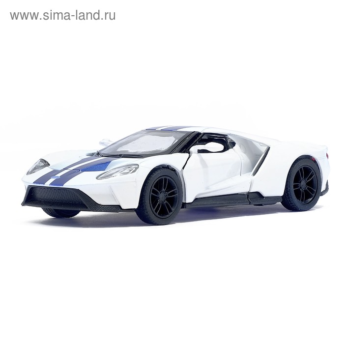 Машина металлическая Ford GT, масштаб 1:38, открываются двери, инерция, цвет белый - Фото 1