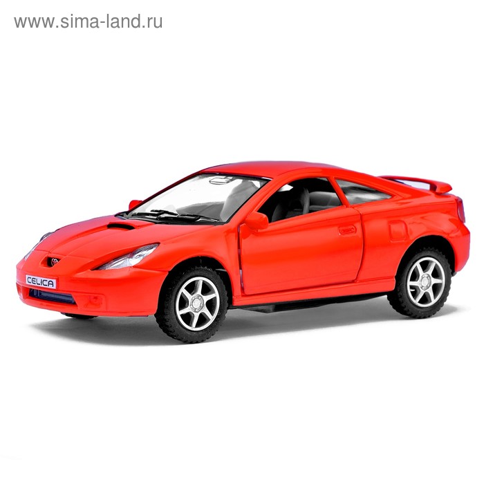 Машина металлическая Toyota Celica, 1:34, открываются двери, инерция, цвет красный - Фото 1