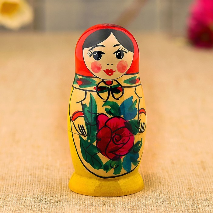 Матрёшка «Галина», красный платок, 4 кукольная, 9 см - фото 1889280526