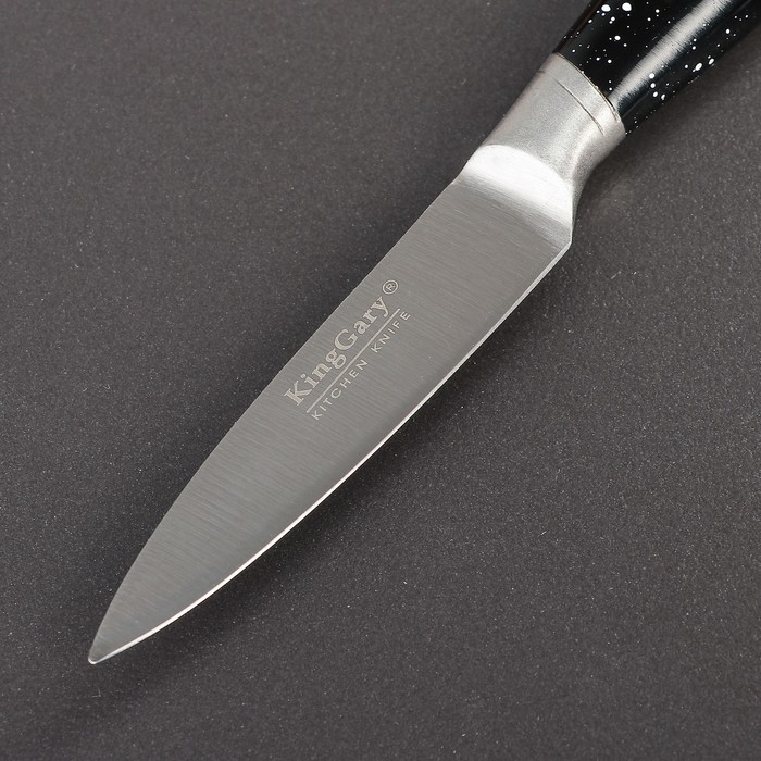 Нож для овощей Доляна Overlord, лезвие 8,5 см, цвет чёрный - фото 1908391135