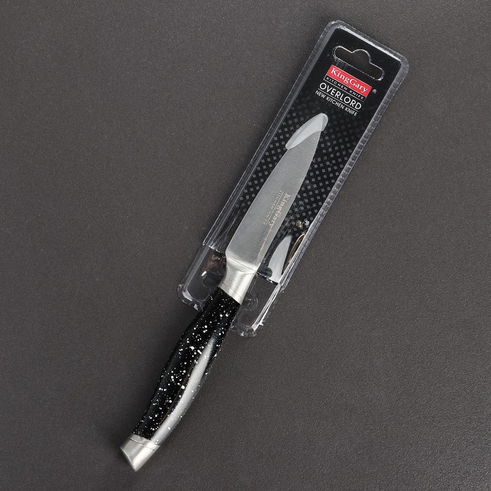 Нож для овощей Доляна Overlord, лезвие 8,5 см, цвет чёрный - фото 1908391139
