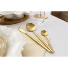 Столовые приборы Magistro «Фолк», 4 предмета, нержавеющая сталь, золотистые - Фото 5