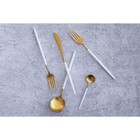 Набор столовых приборов Magistro «Фолк», 4 предмета, нержавеющая сталь, цвет металла золотой, белые ручки - Фото 6