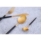 Столовые приборы Magistro «Фолк», 4 предмета, нержавеющая сталь, золотистые, чёрные - Фото 7