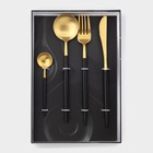 Столовые приборы Magistro «Фолк», 4 предмета, нержавеющая сталь, золотистые, чёрные - Фото 4